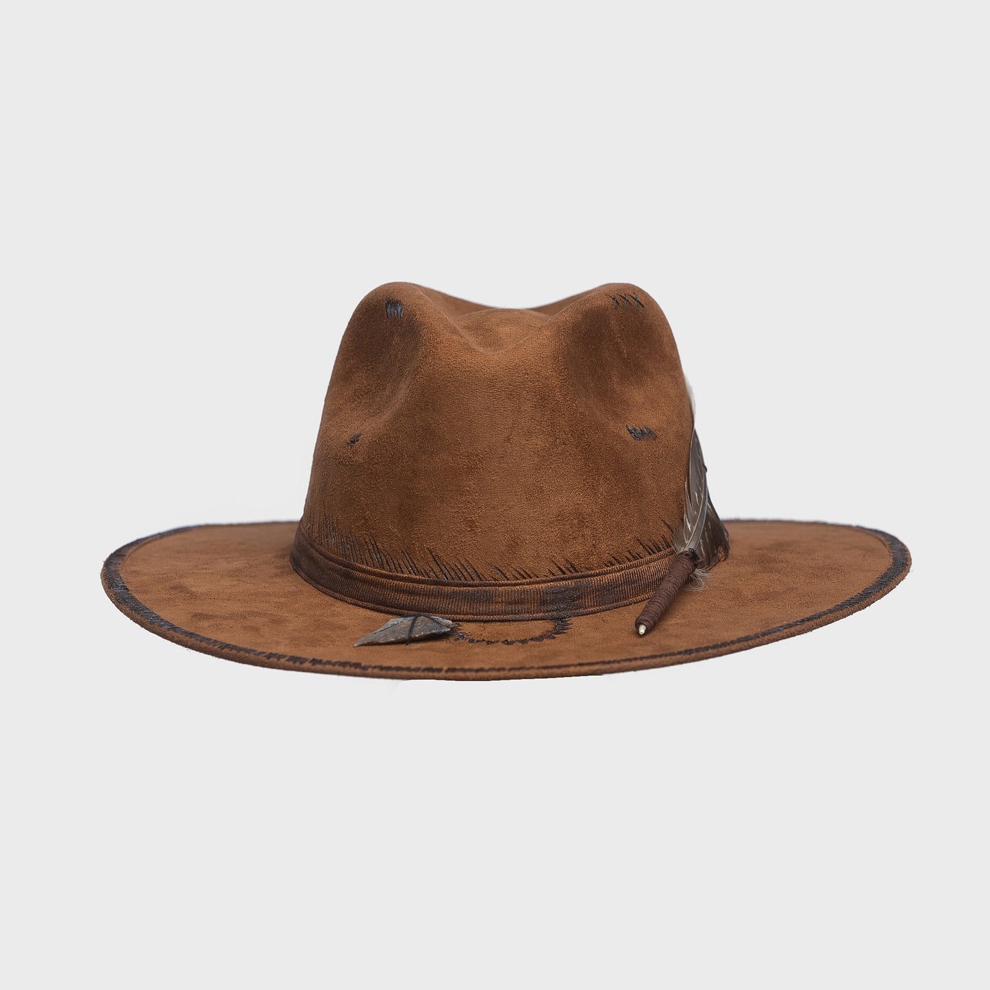 ''Cowboy'' Indiana in taupe suede
