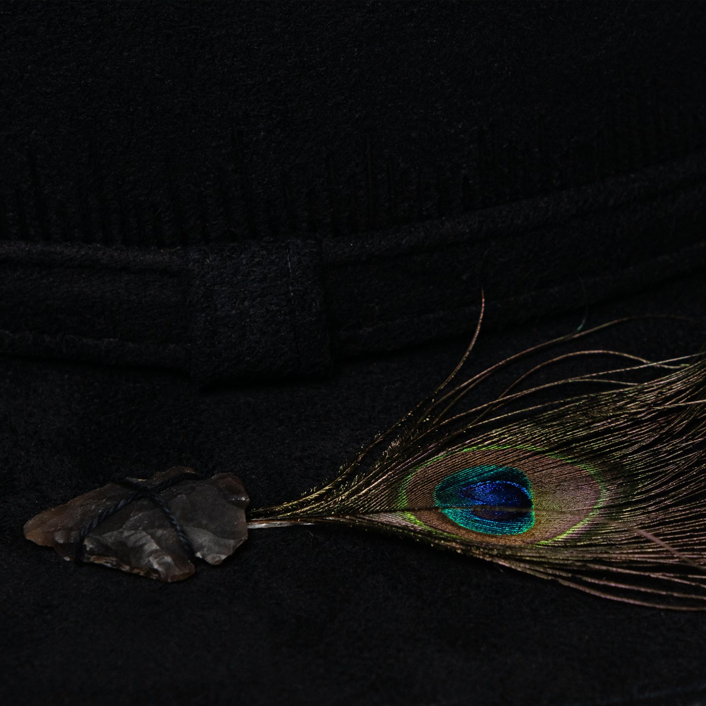 ''Peacock Feather'' Cordoban in black suede