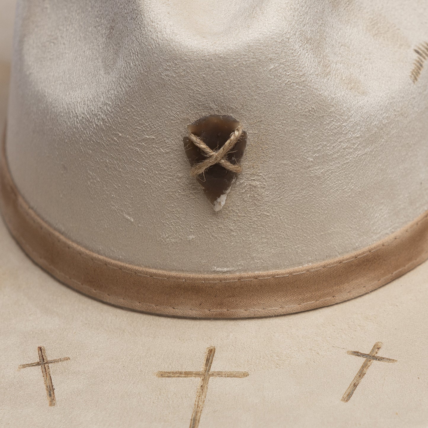 ''Burned Crosses'' Indiana in sand suede