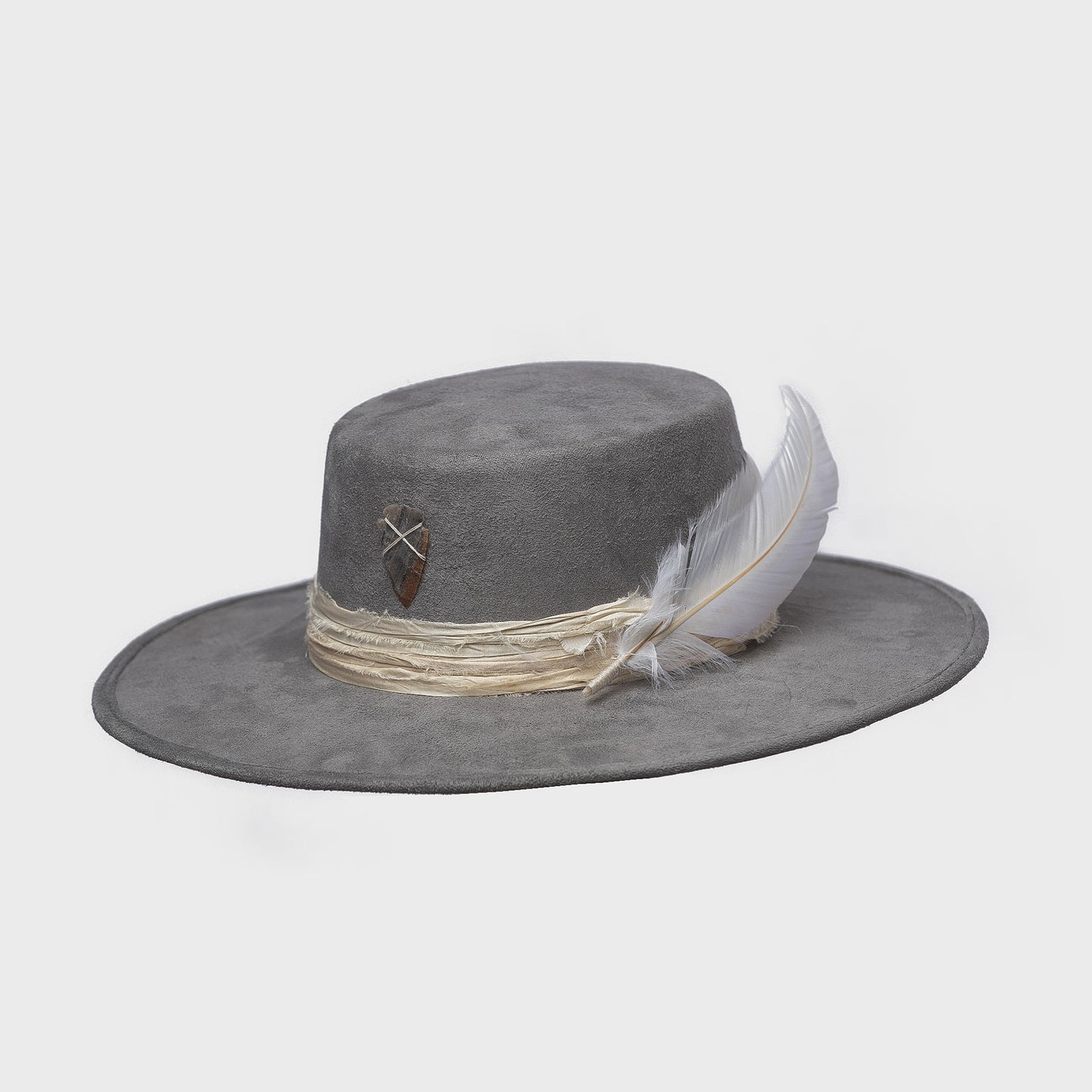 ''White Feather'' Cordiban in grey suede